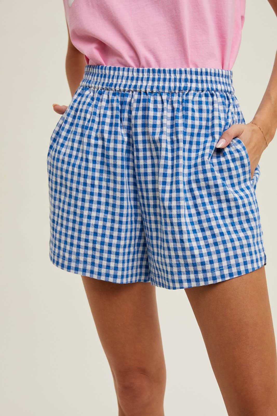Red gingham shorts