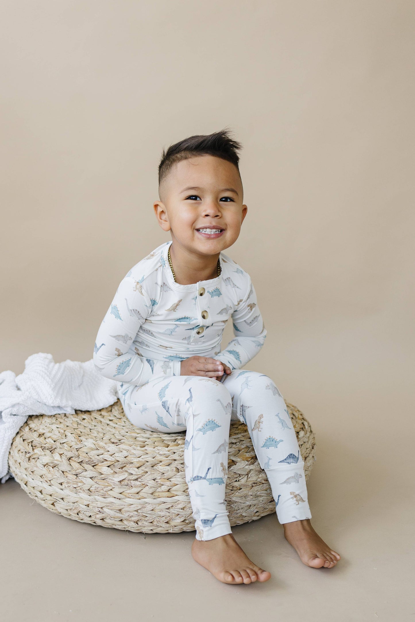 Snugglesaurus 2pc Henley Bamboo
