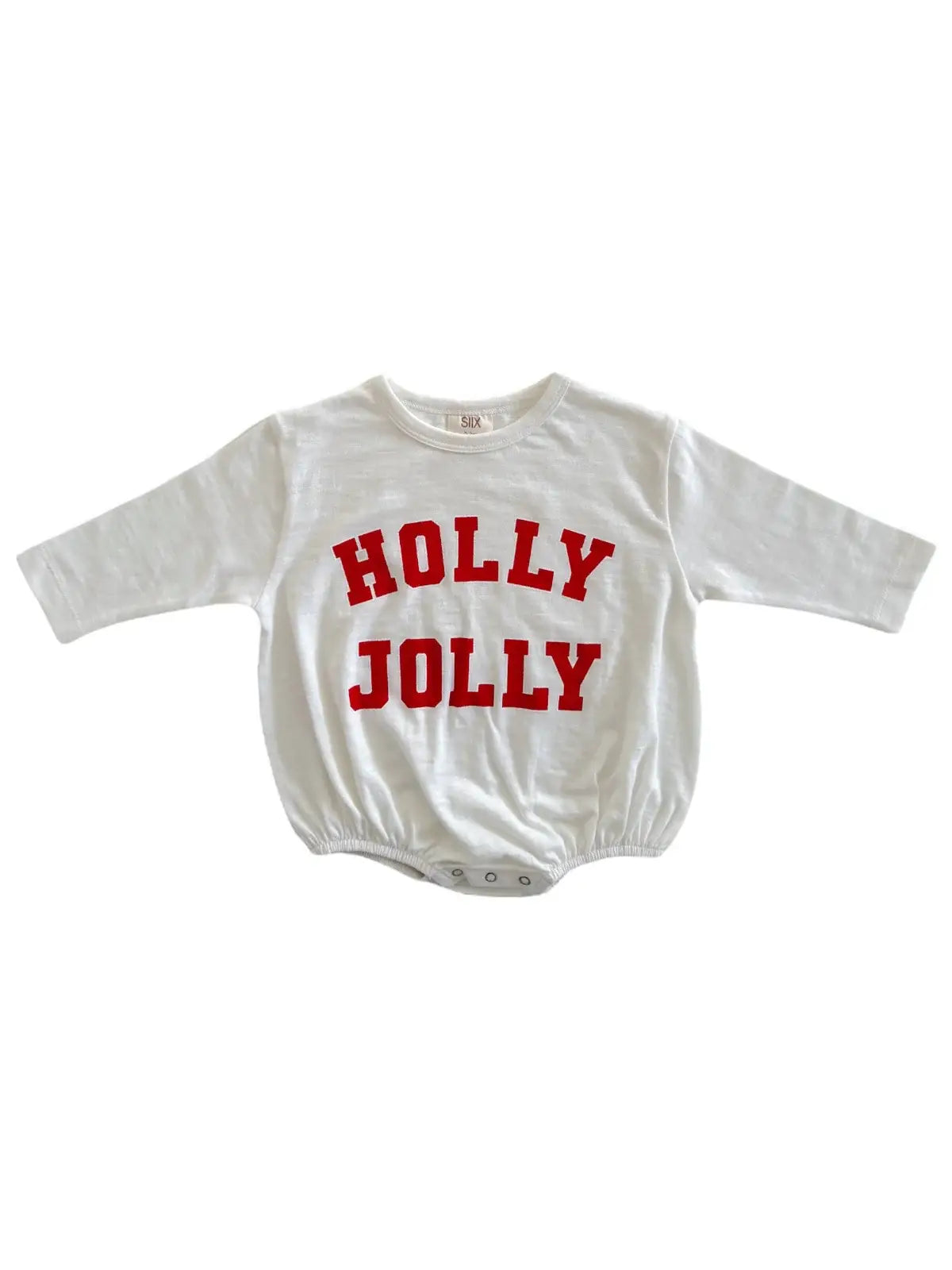 Holly Jolly White / Organic Long Sleeve T-Shirt Bubble
