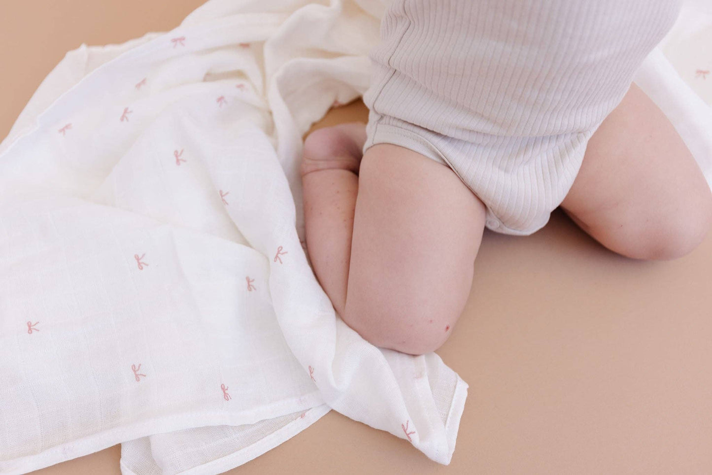 Swaddle Pink Bow Baby Girl Organic Cotton Muslin Gift