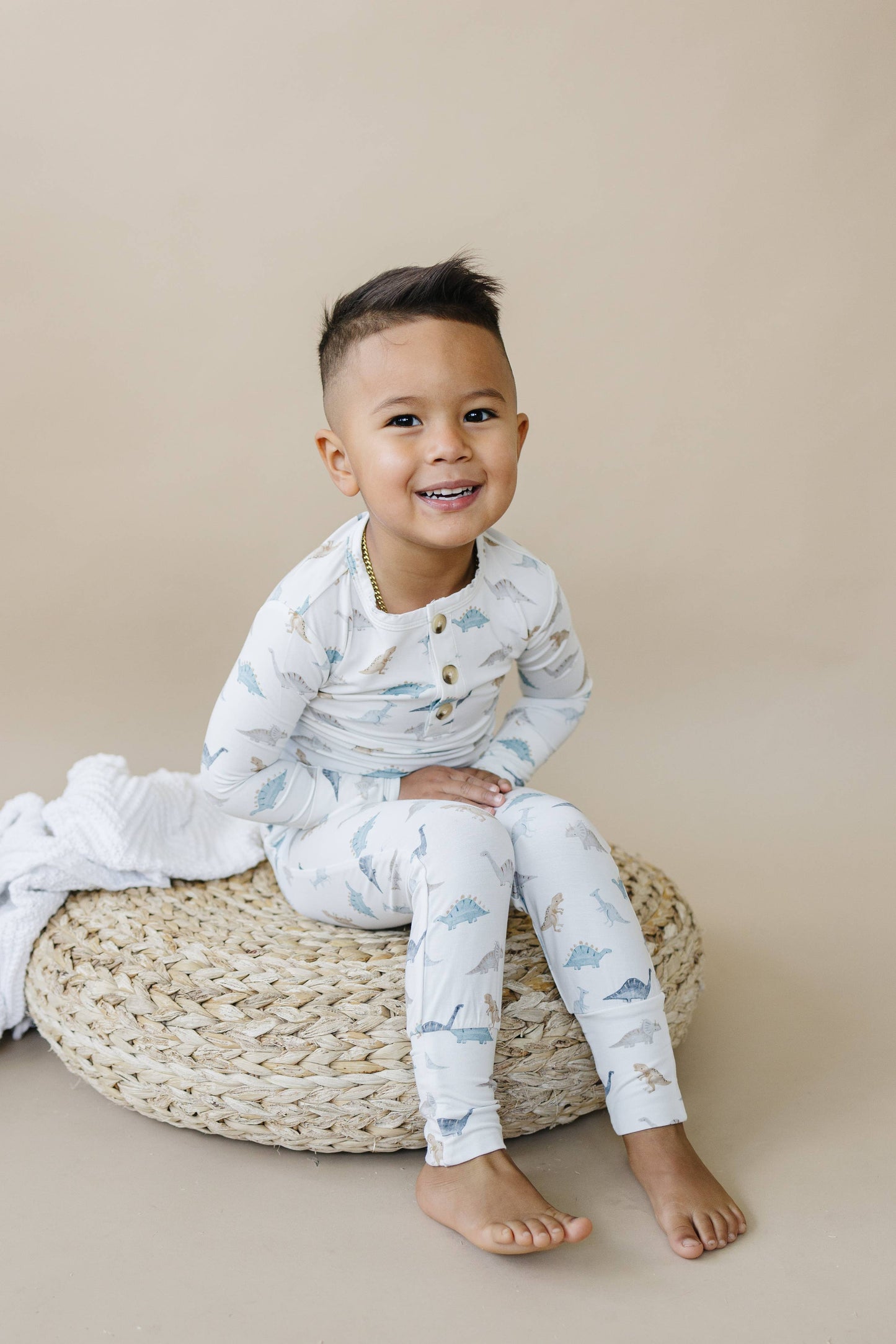 Snugglesaurus 2pc Henley Bamboo