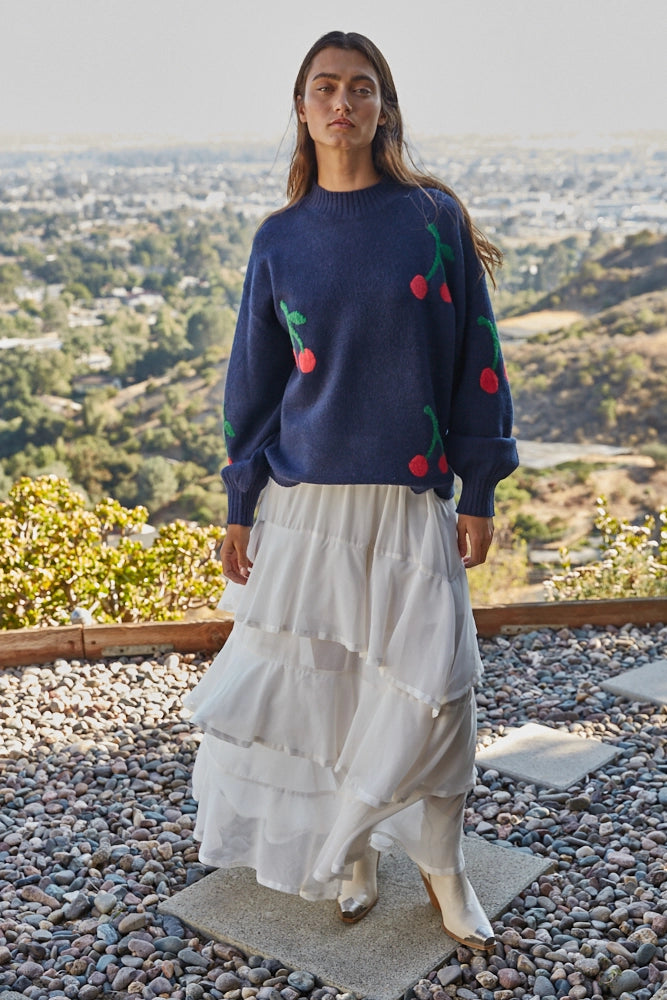 Cherry On Top Mock Sweater