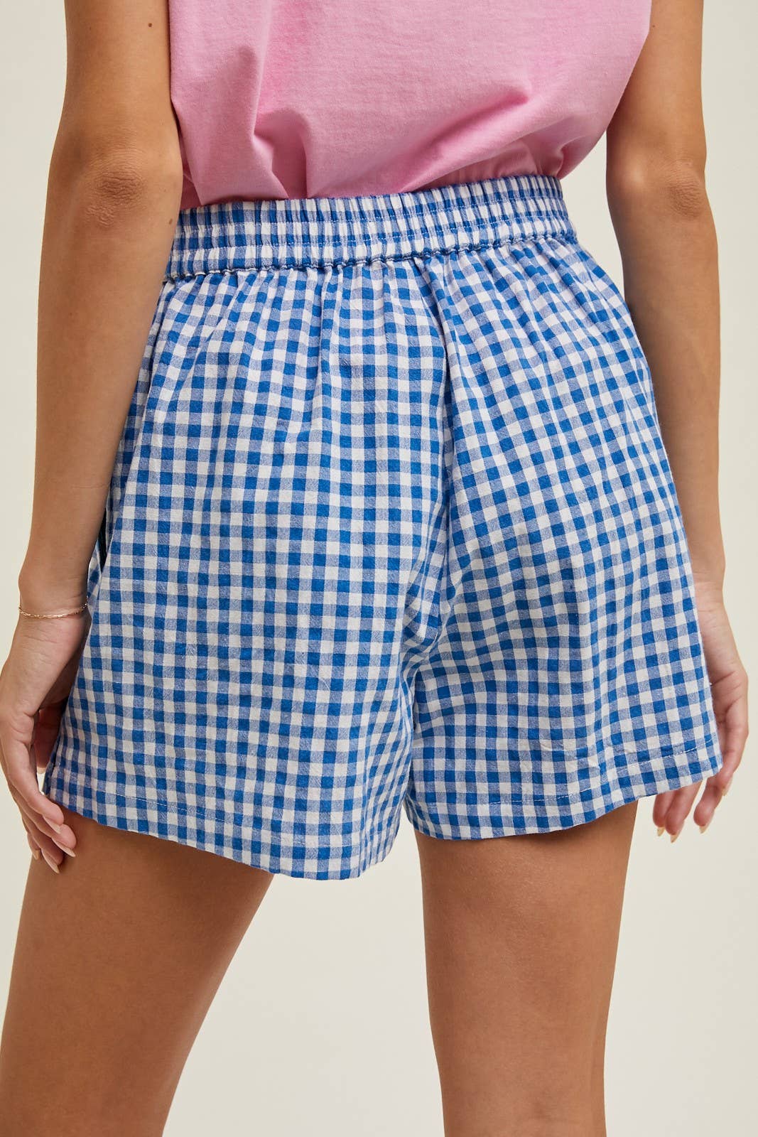 Red gingham shorts