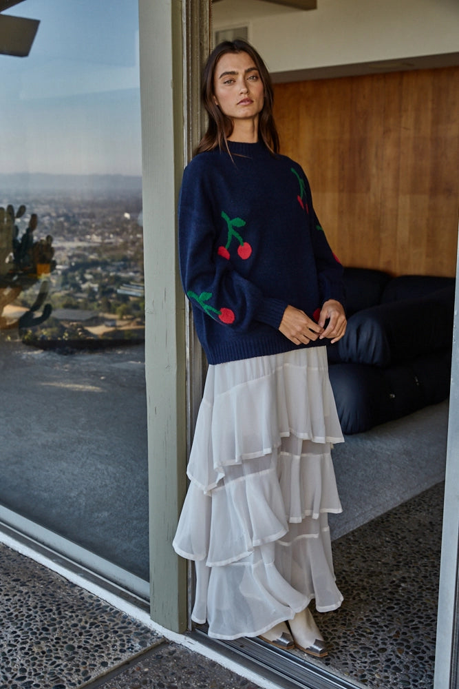 Cherry On Top Mock Sweater