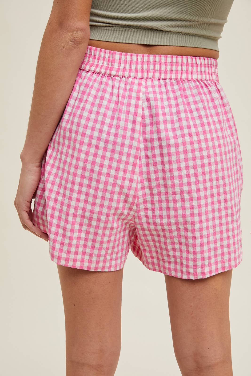Red gingham shorts