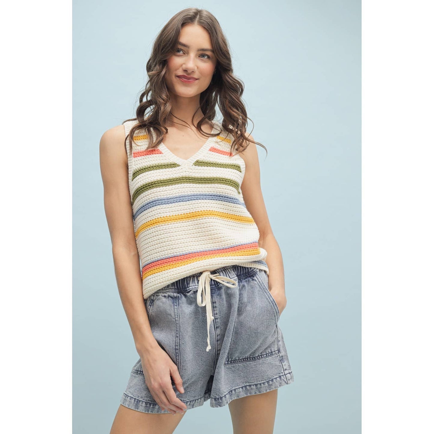 Maria Striped Sweater Tank