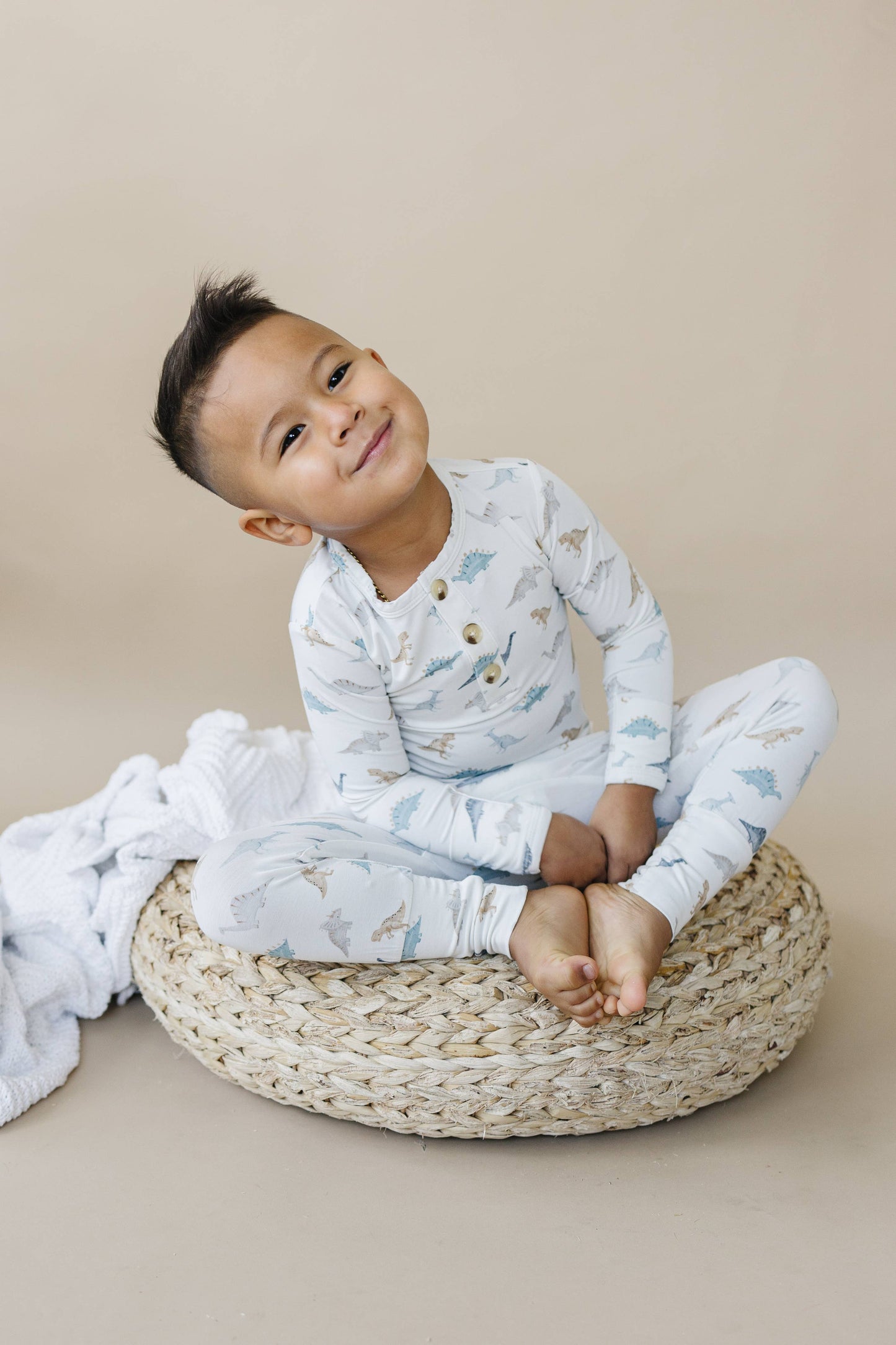 Snugglesaurus 2pc Henley Bamboo