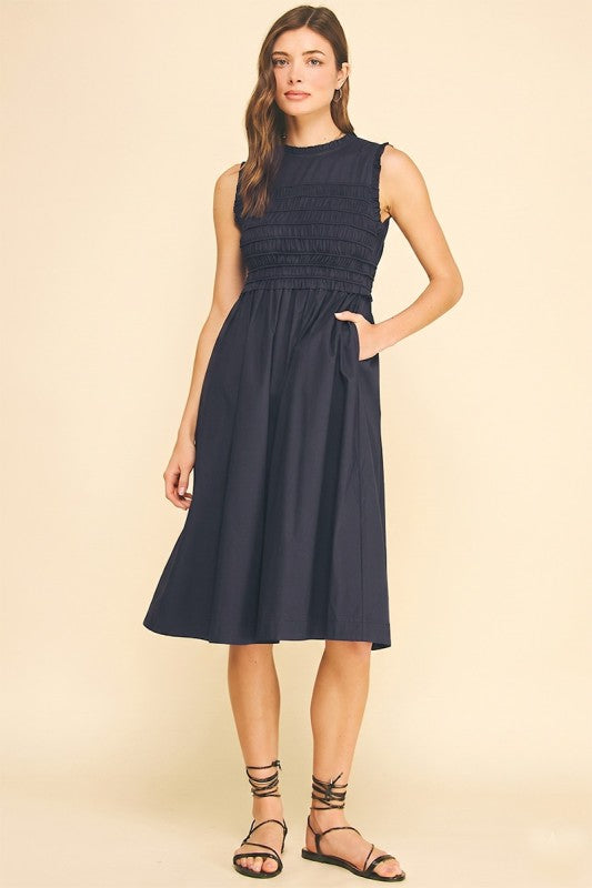 Blue smocked dress