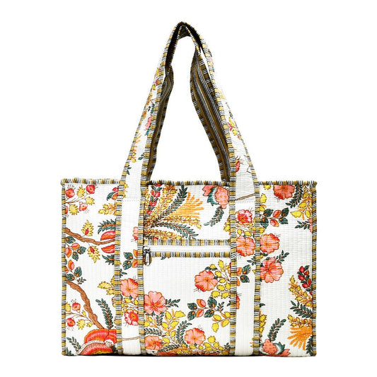 Cotton Block Print Tote Bag- Small & Large