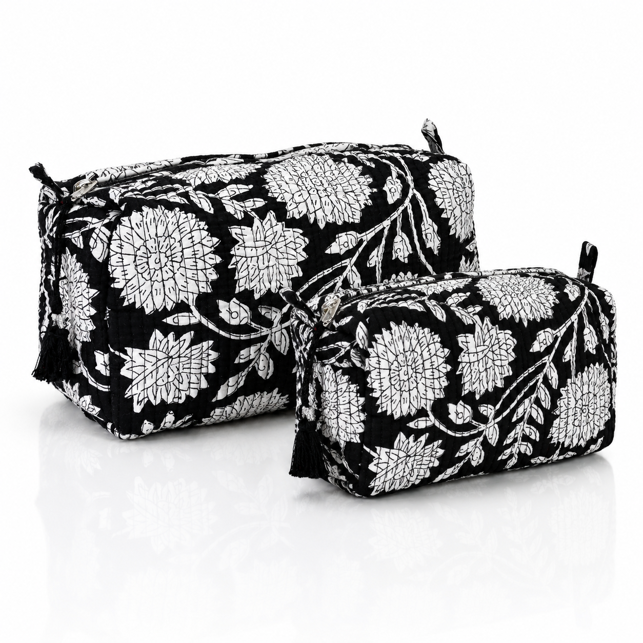 Cotton Block Print Pouch Set- 2 in a Set