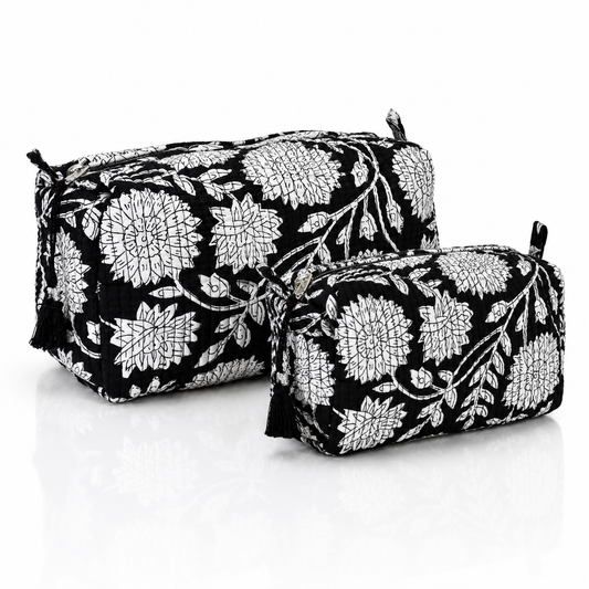 Cotton Block Print Pouch Set- 2 in a Set