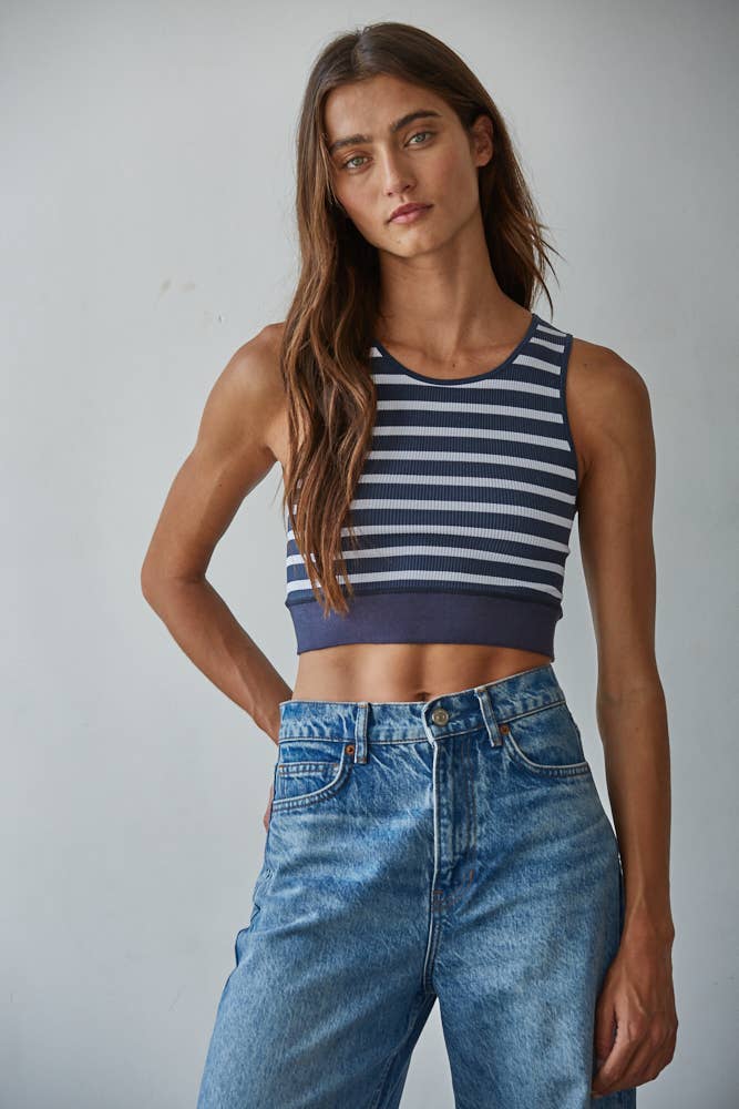 Ribbed Striped Racerback Brami