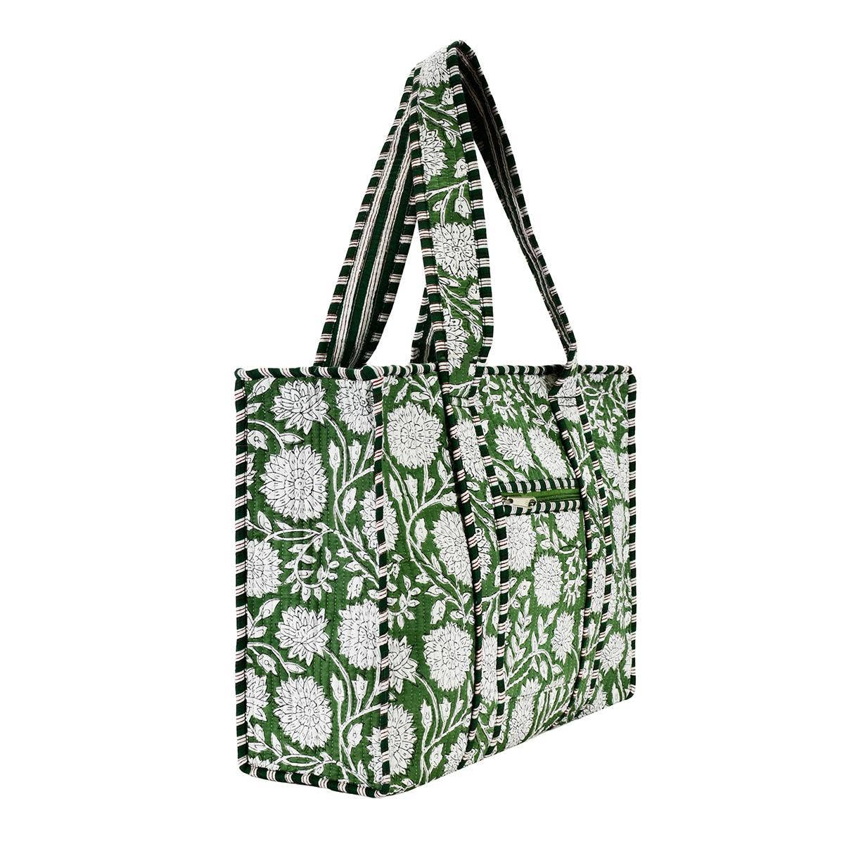 Cotton Block Print Tote Bag- Small & Large