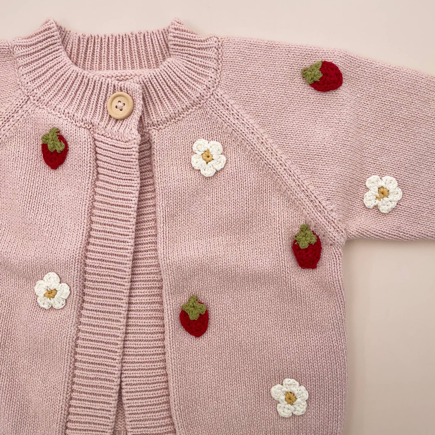 Cotton Strawberry Flower Cardigan Baby Sweater Spring Summer