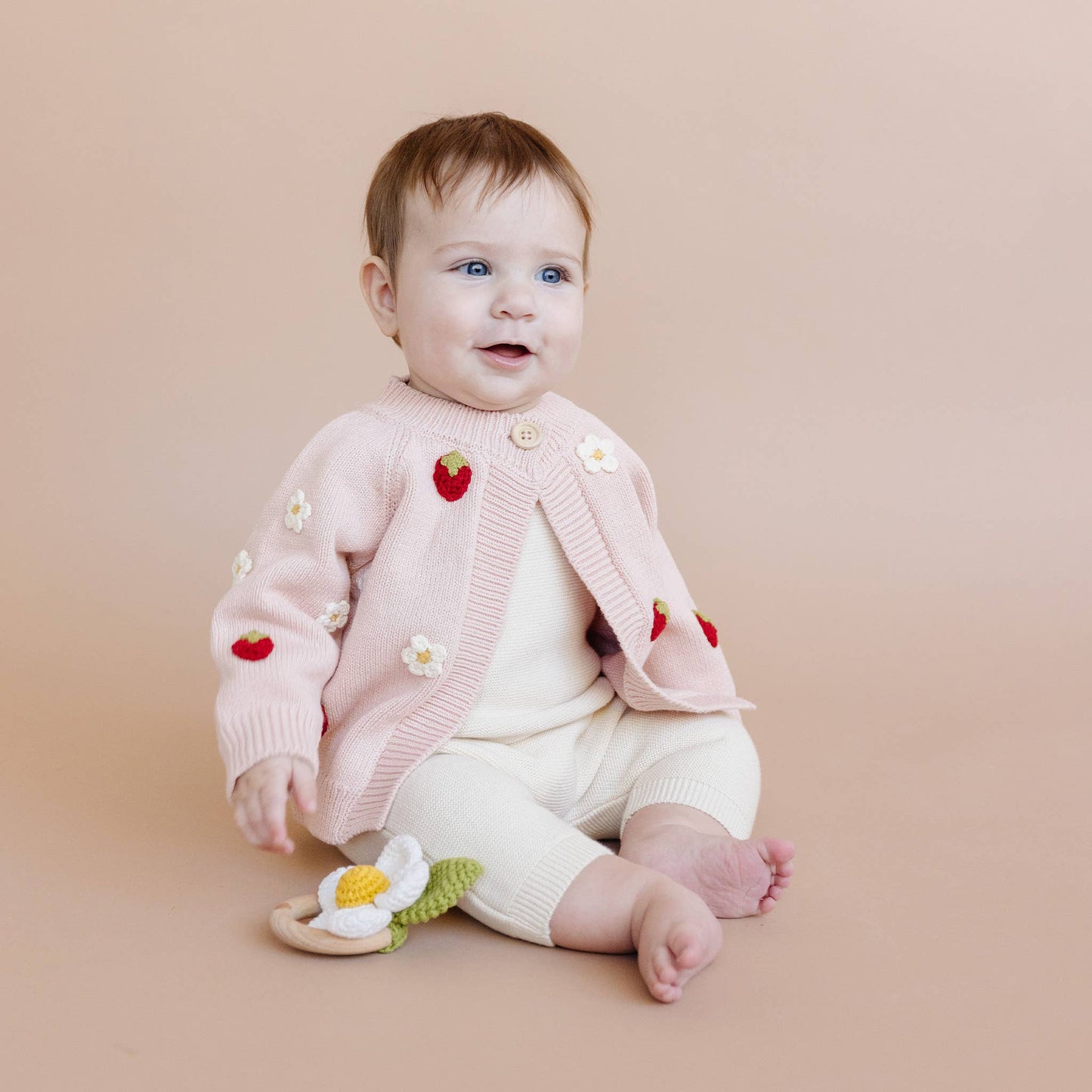 Cotton Strawberry Flower Cardigan Baby Sweater Spring Summer