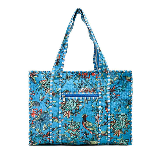 Cotton Block Print Tote Bag- Small & Large