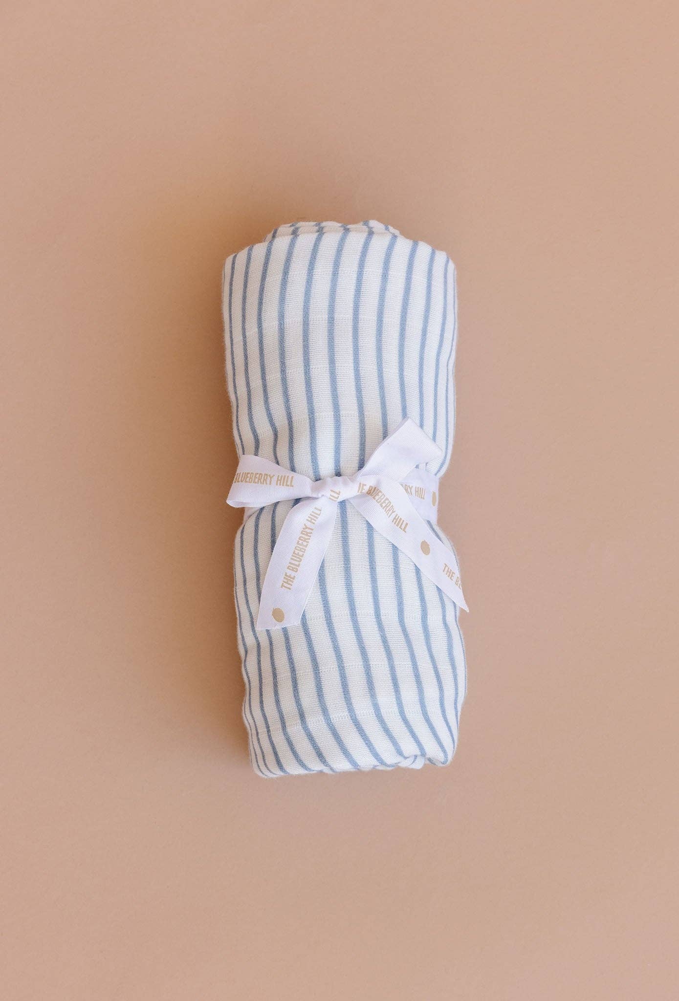 Swaddle Blue Stripe Baby Organic Cotton Muslin Blanket Gift