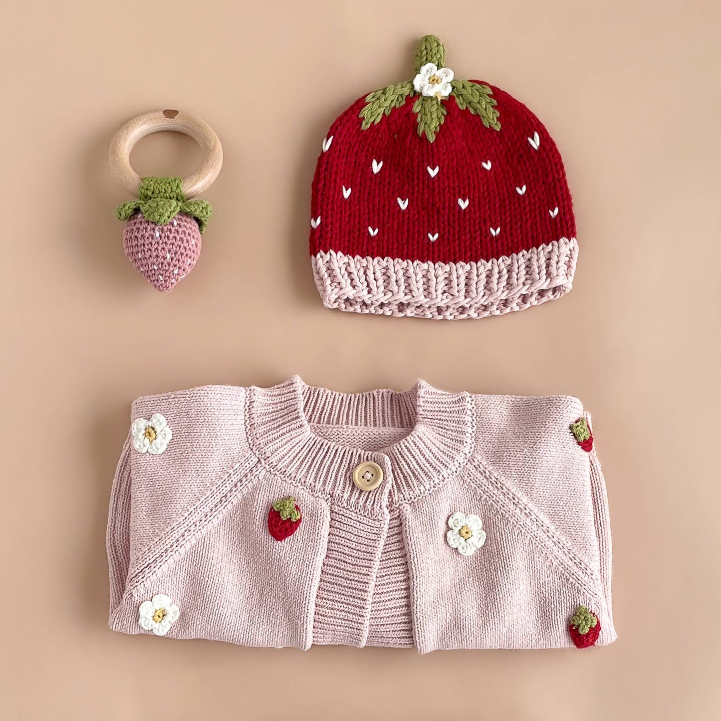 Cotton Strawberry Flower Cardigan Baby Sweater Spring Summer