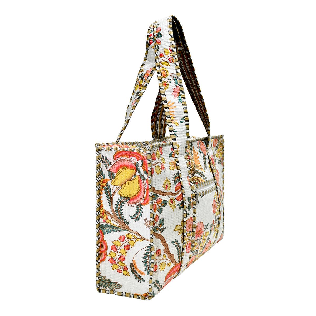 Cotton Block Print Tote Bag- Small & Large