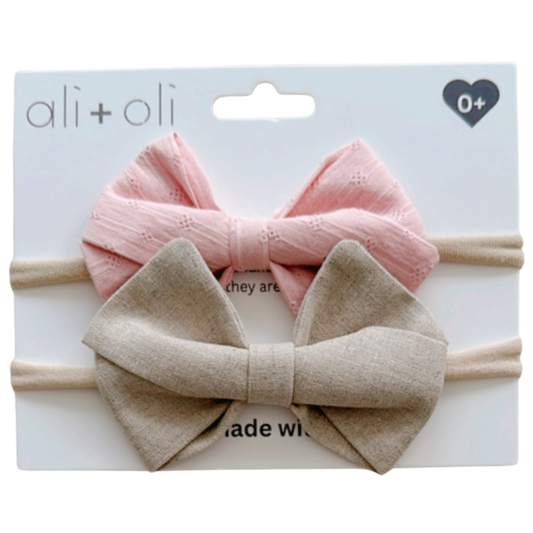 Headband Bow Set (Sand)