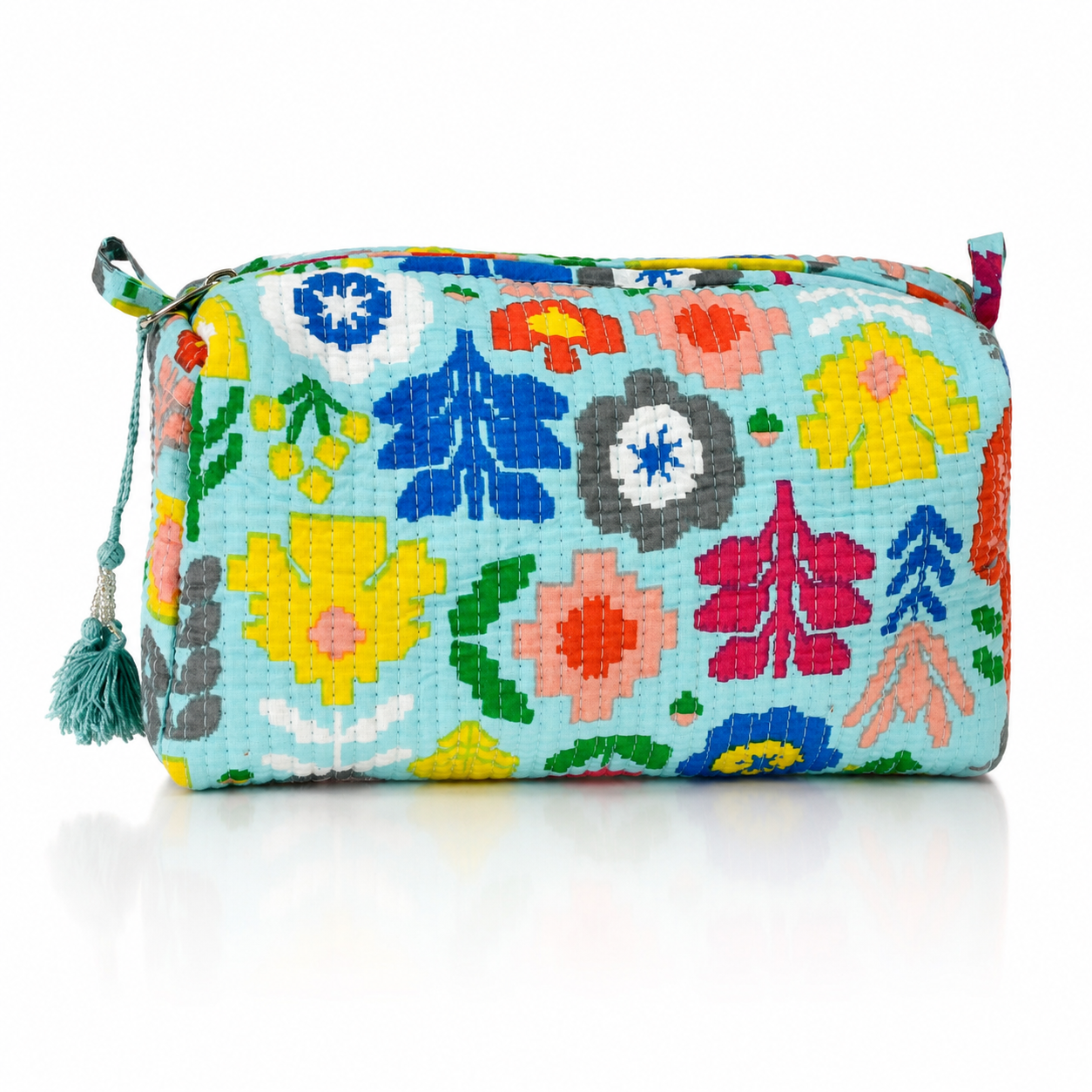 Cotton Block Print Pouch Set- 2 in a Set