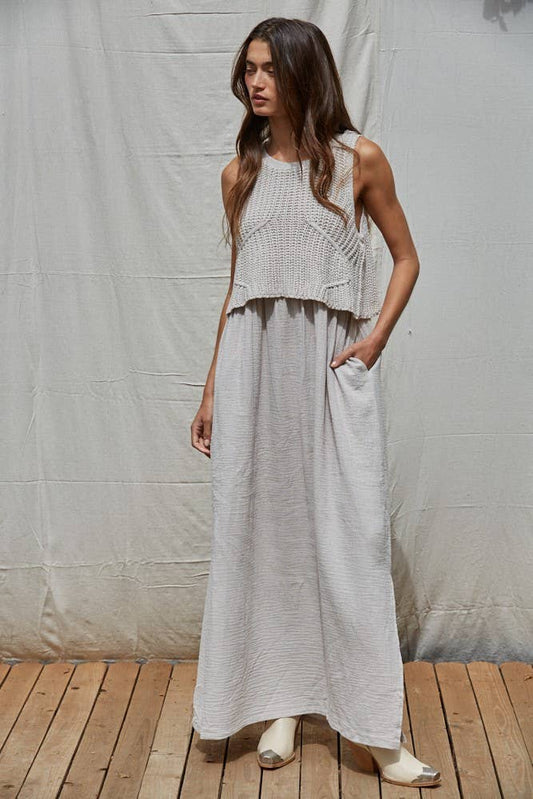 Knit Sweater Sleeveless Dress