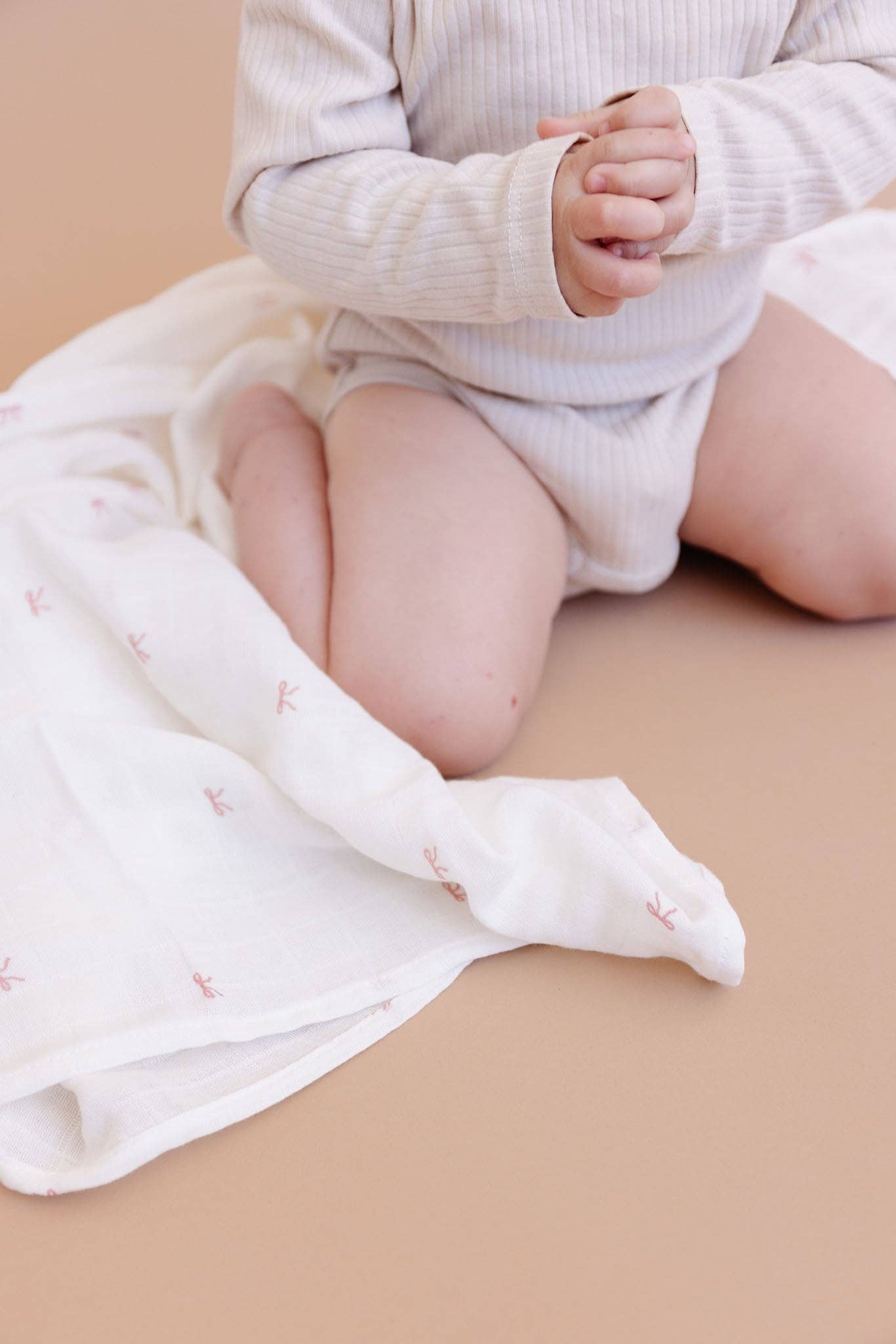Swaddle Pink Bow Baby Girl Organic Cotton Muslin Gift