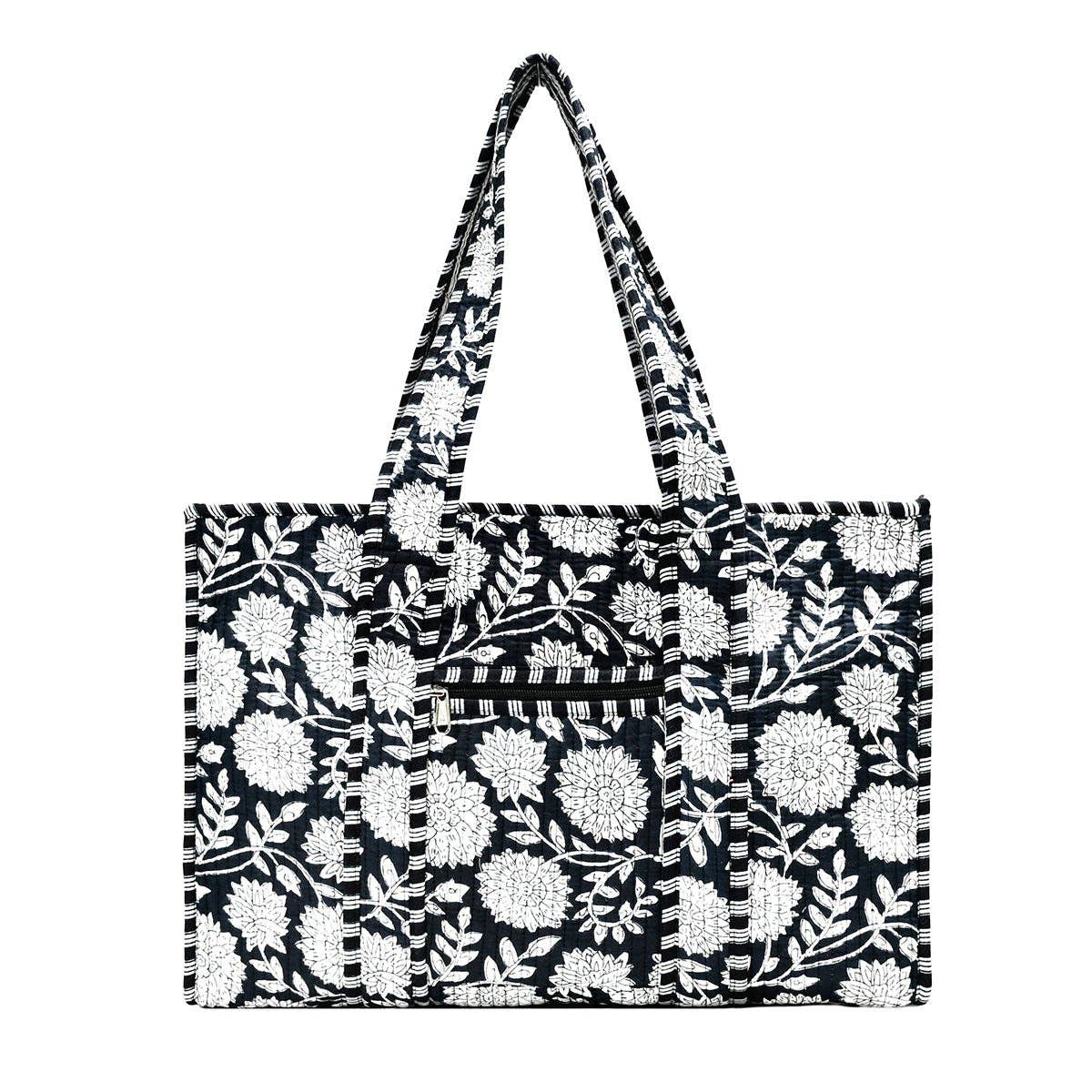 Cotton Block Print Tote Bag- Small & Large