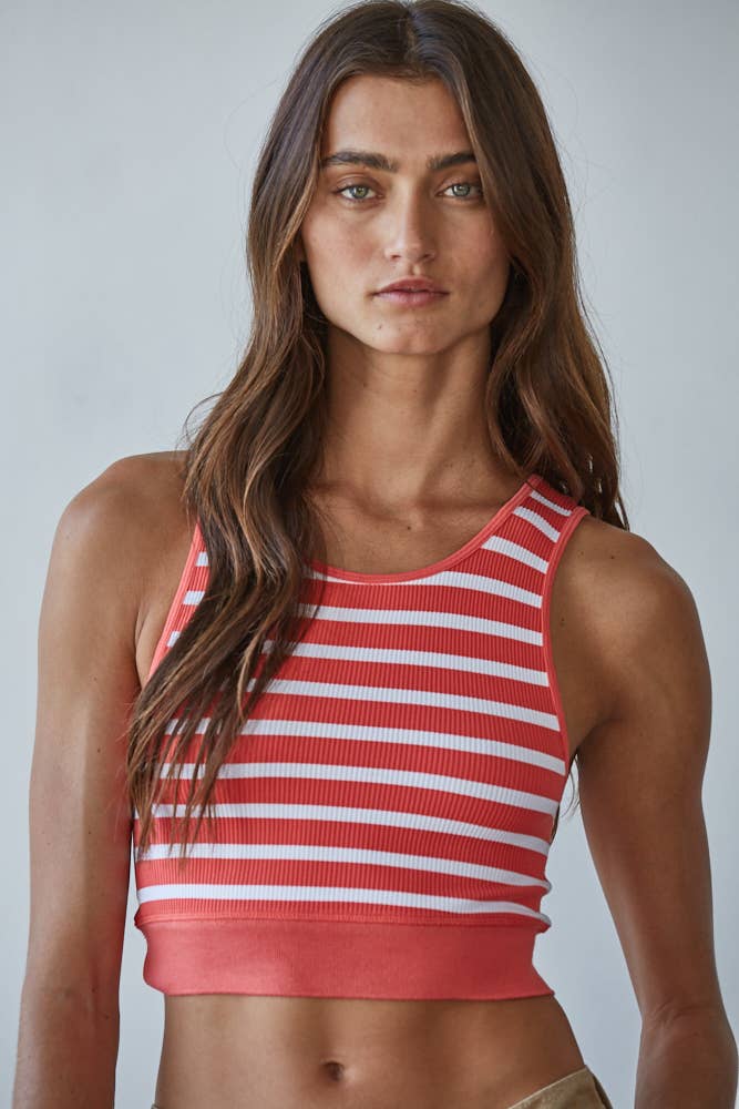 Ribbed Striped Racerback Brami