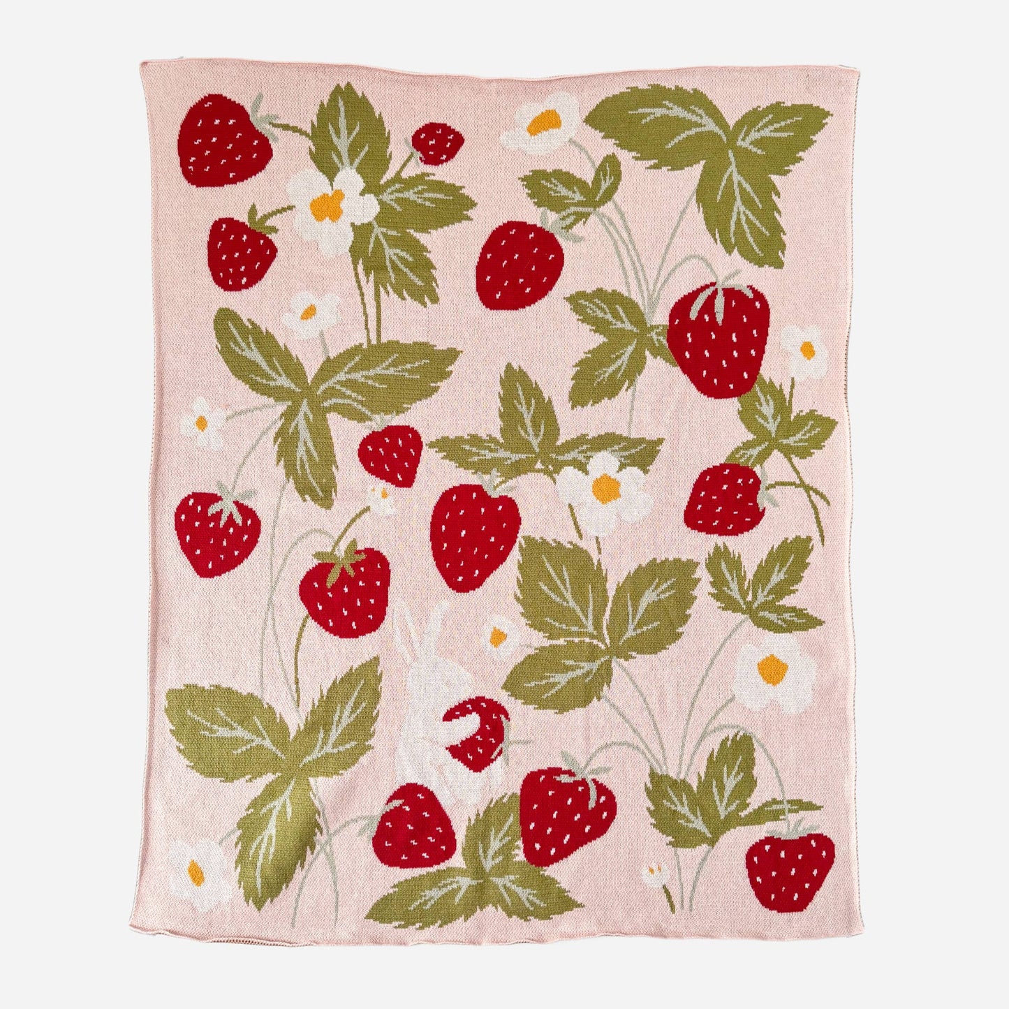 Blanket Strawberry Bunny Organic Baby Decor Spring Summer