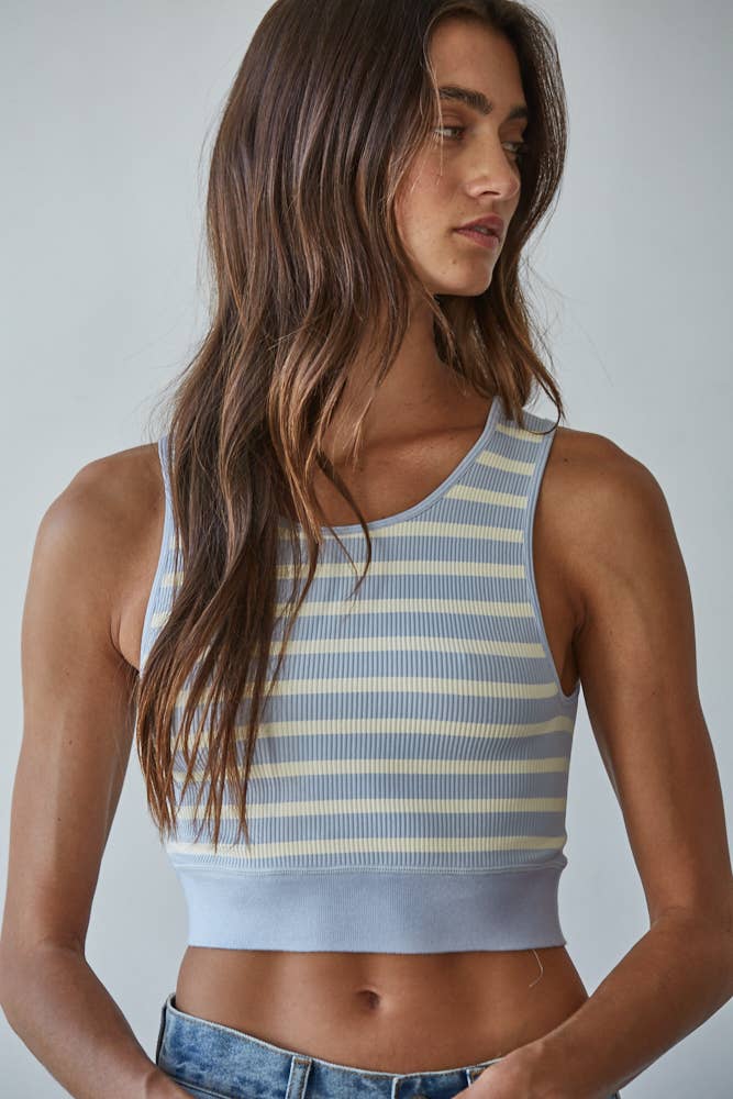 Ribbed Striped Racerback Brami