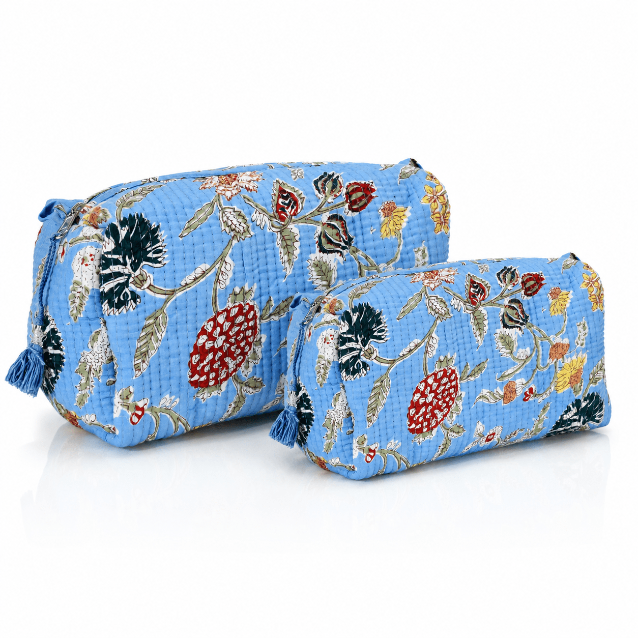 Cotton Block Print Pouch Set- 2 in a Set