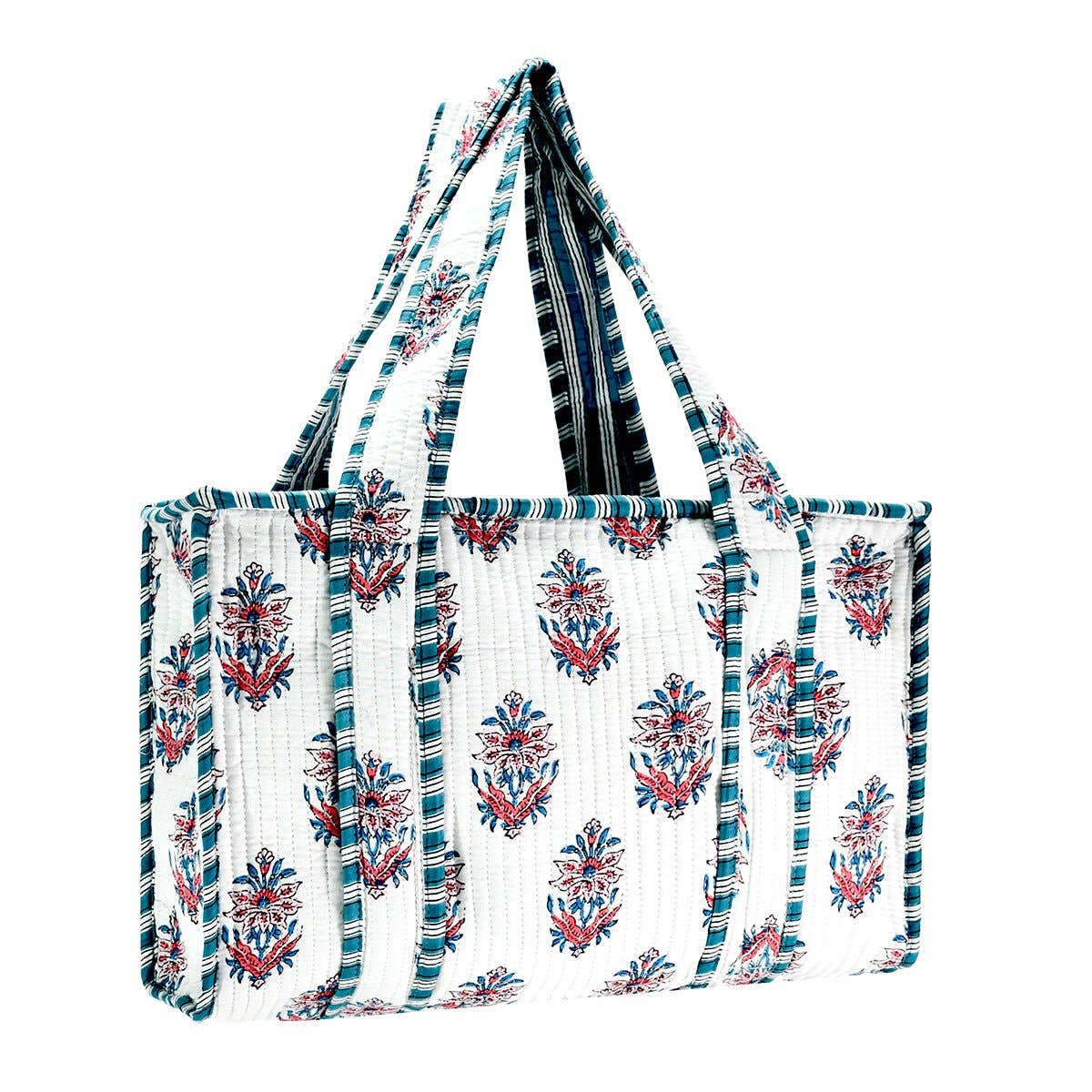 Cotton Block Print Tote Bag- Small & Large