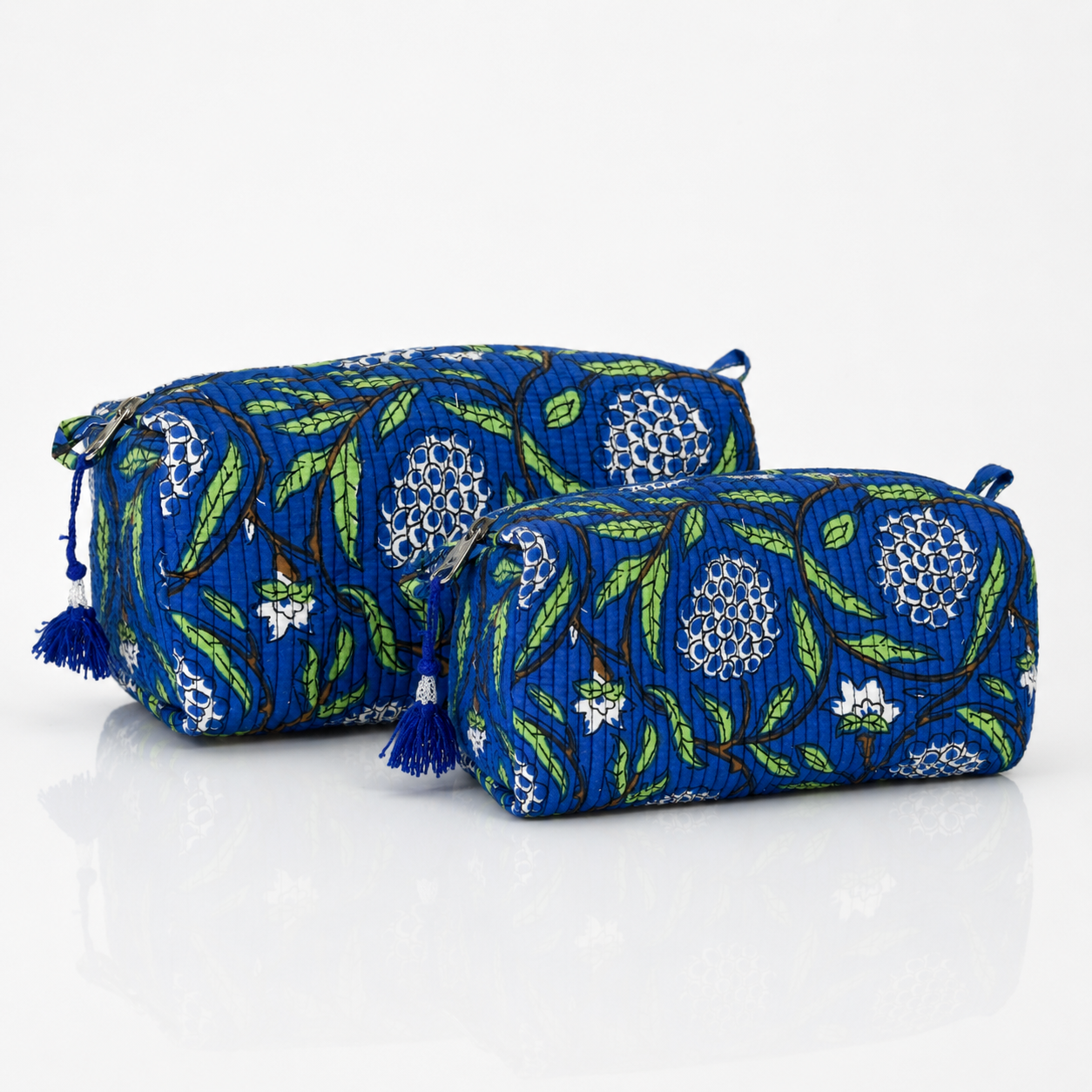 Cotton Block Print Pouch Set- 2 in a Set