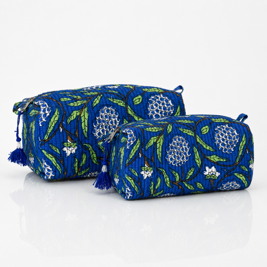 Cotton Block Print Pouch Set- 2 in a Set