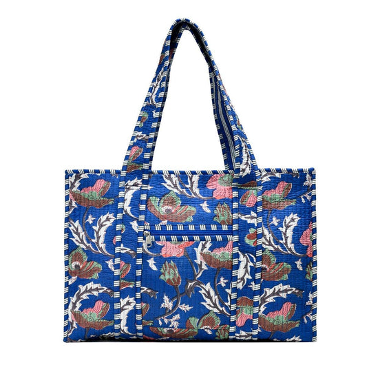 Cotton Block Print Tote Bag- Small & Large