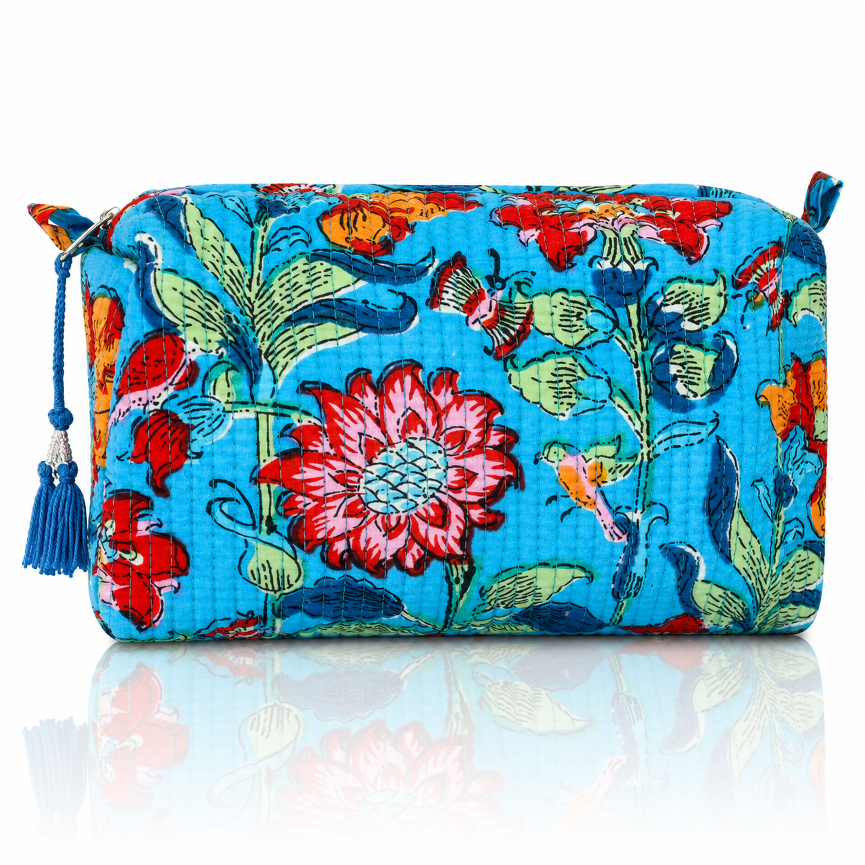 Cotton Block Print Pouch Set- 2 in a Set