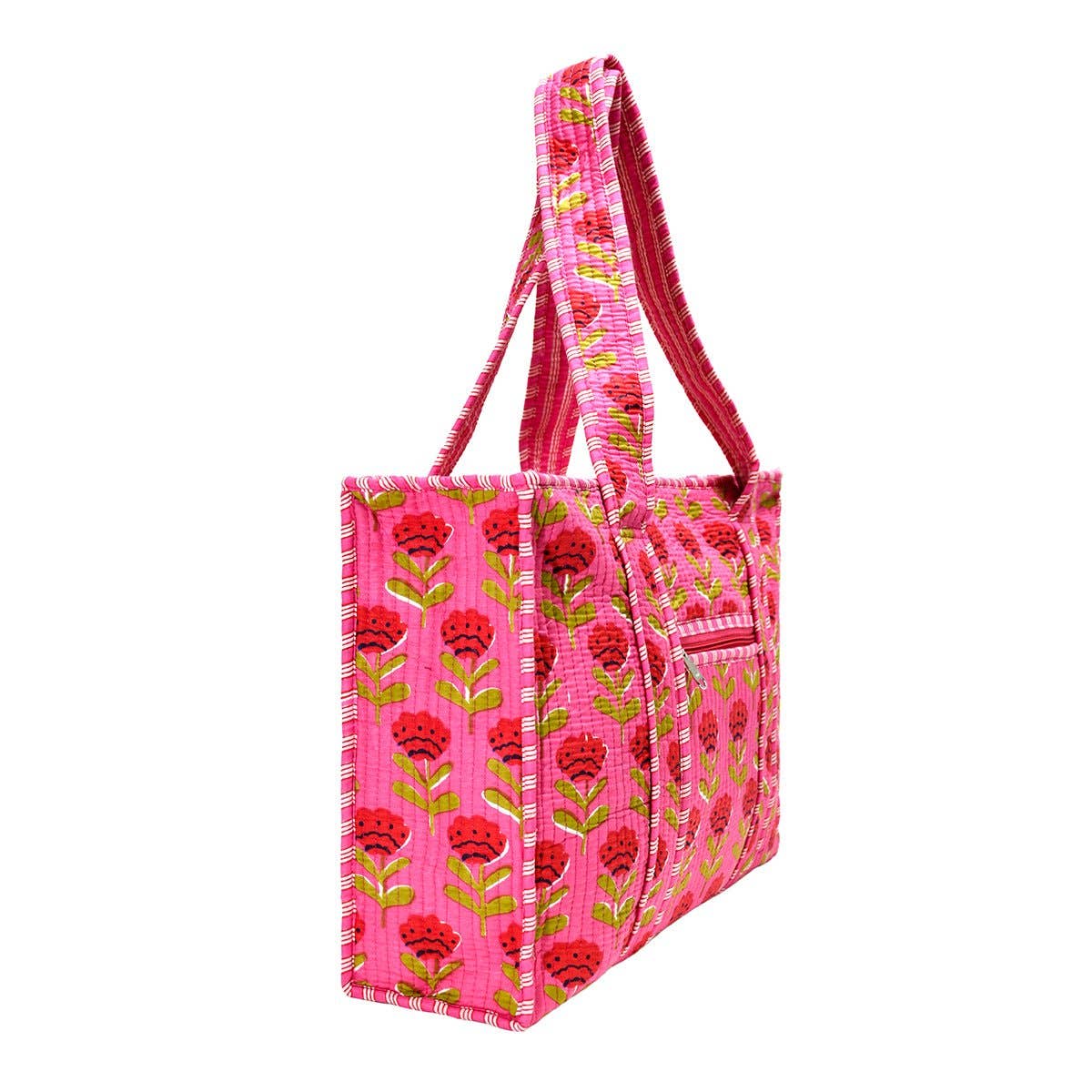 Cotton Block Print Tote Bag- Small & Large