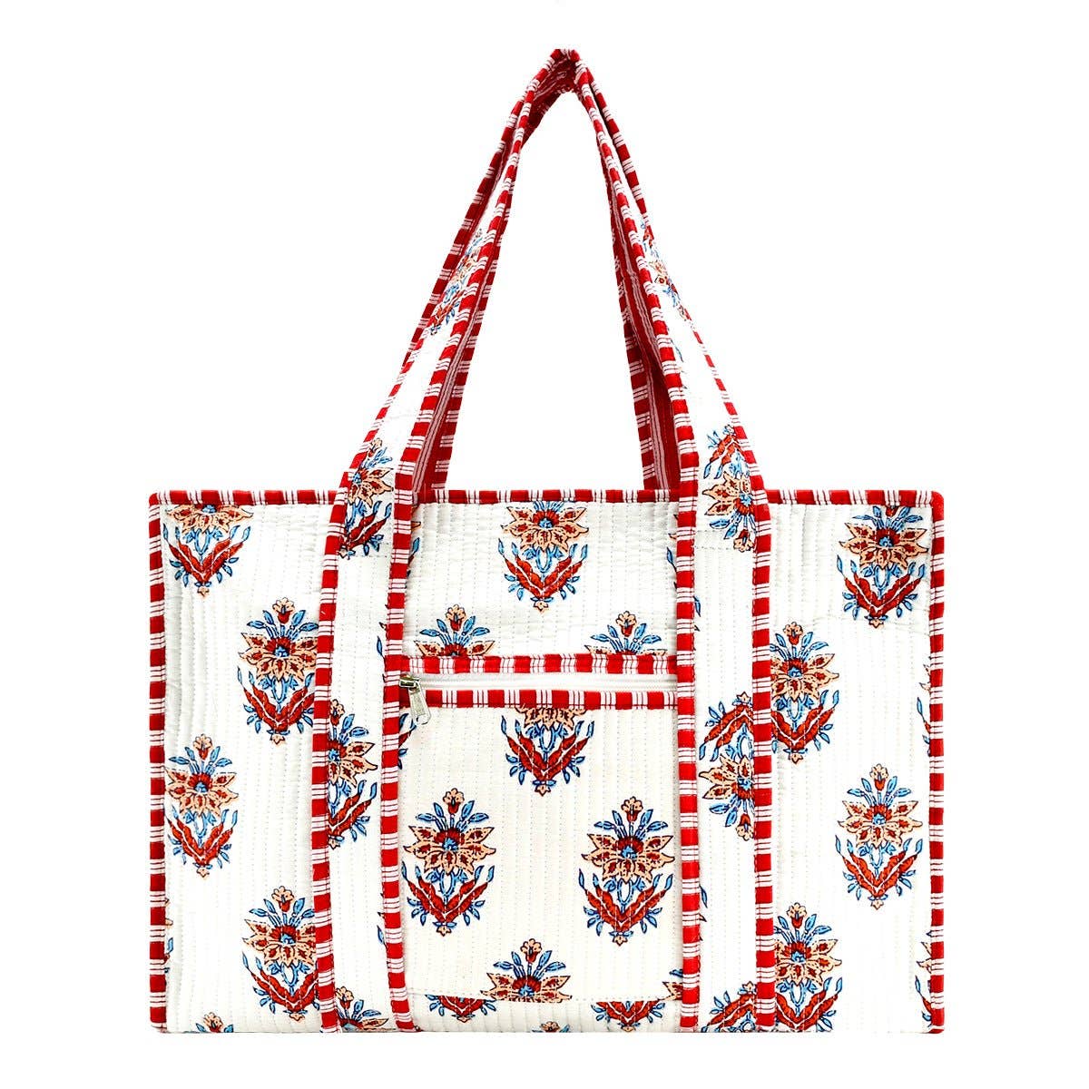 Cotton Block Print Tote Bag- Small & Large