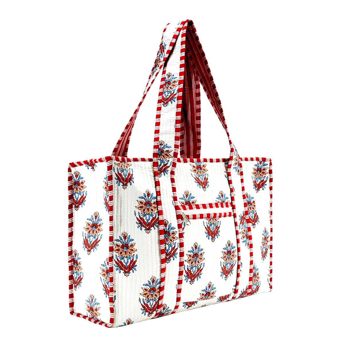 Cotton Block Print Tote Bag- Small & Large