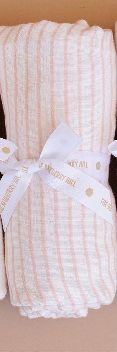 Swaddle Pink Stripe Baby Organic Muslin