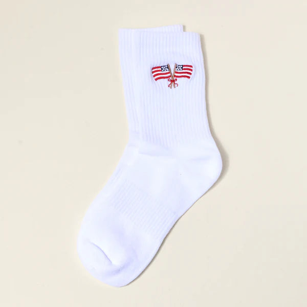Embroidered Crew Socks