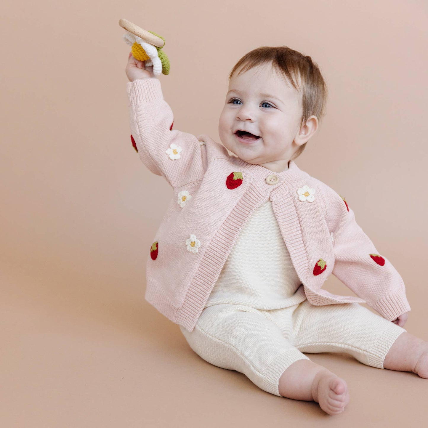 Cotton Strawberry Flower Cardigan Baby Sweater Spring Summer