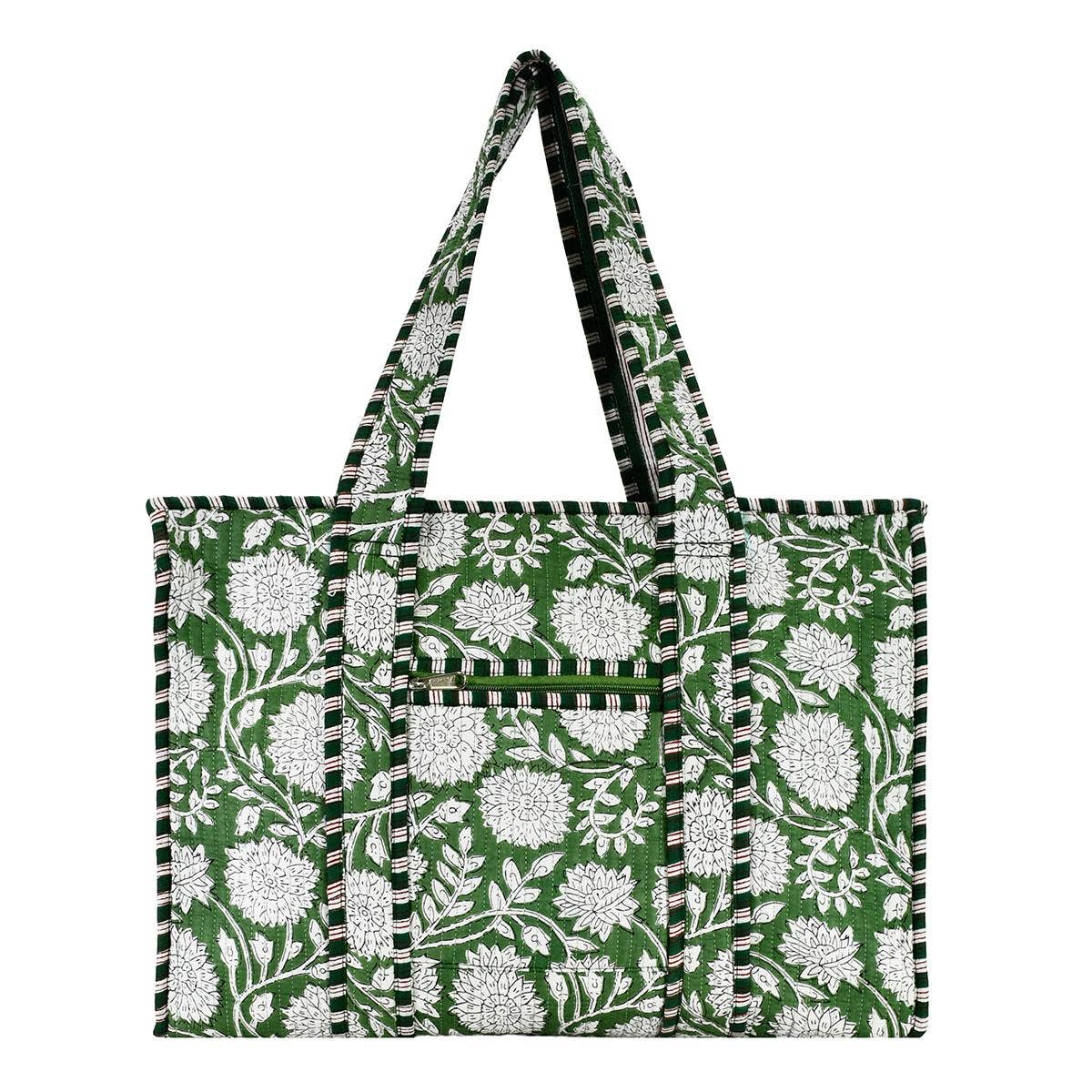 Cotton Block Print Tote Bag- Small & Large