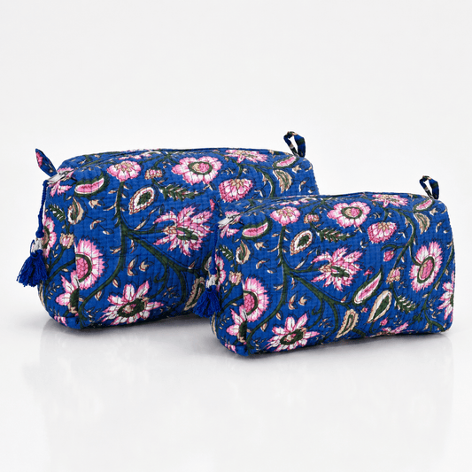 Cotton Block Print Pouch Set- 2 in a Set