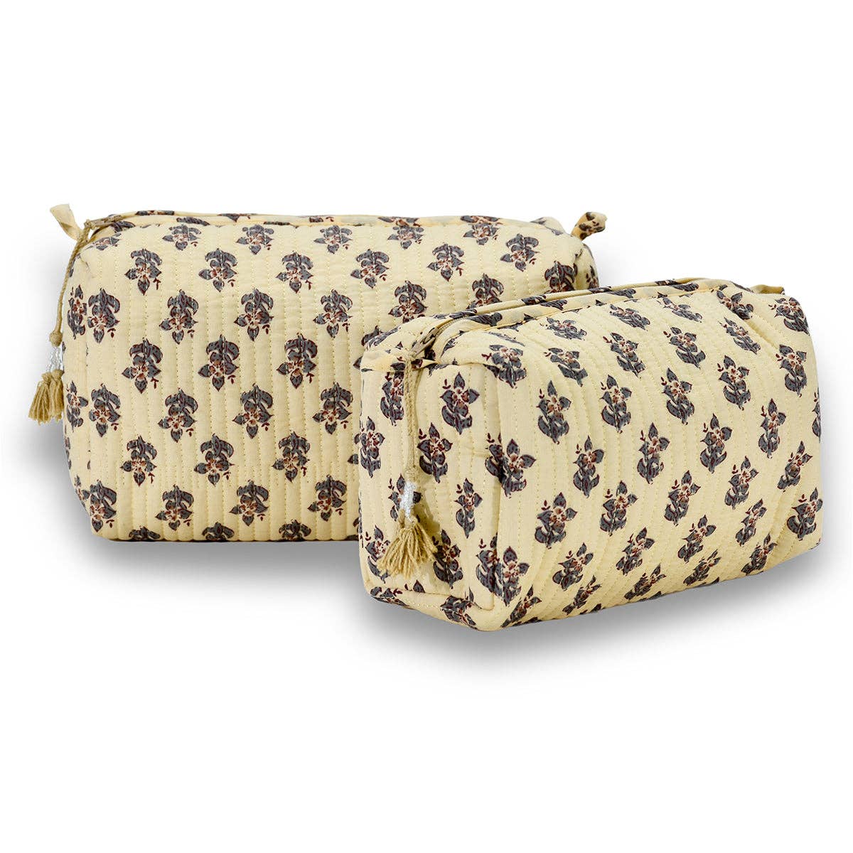 Cotton Block Print Pouch Set- 2 in a Set