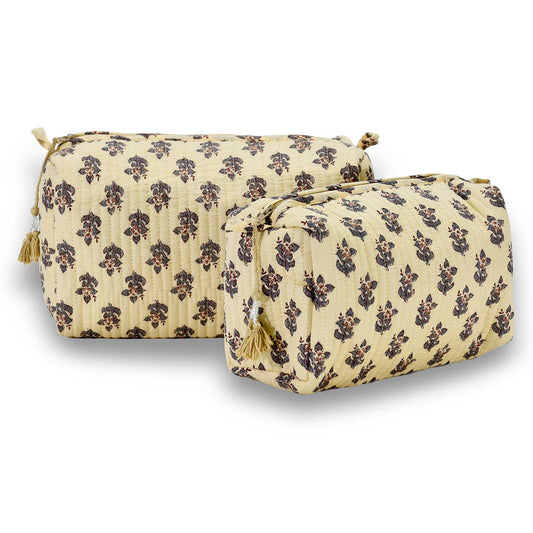 Cotton Block Print Pouch Set- 2 in a Set