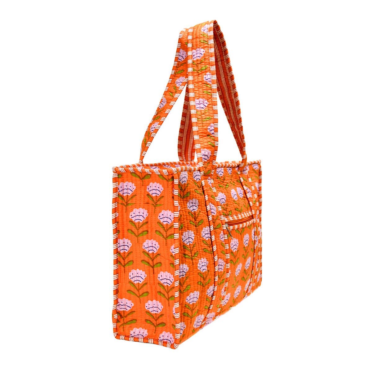 Cotton Block Print Tote Bag- Small & Large