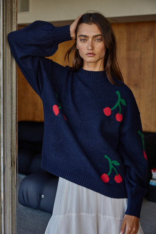 Cherry On Top Mock Sweater