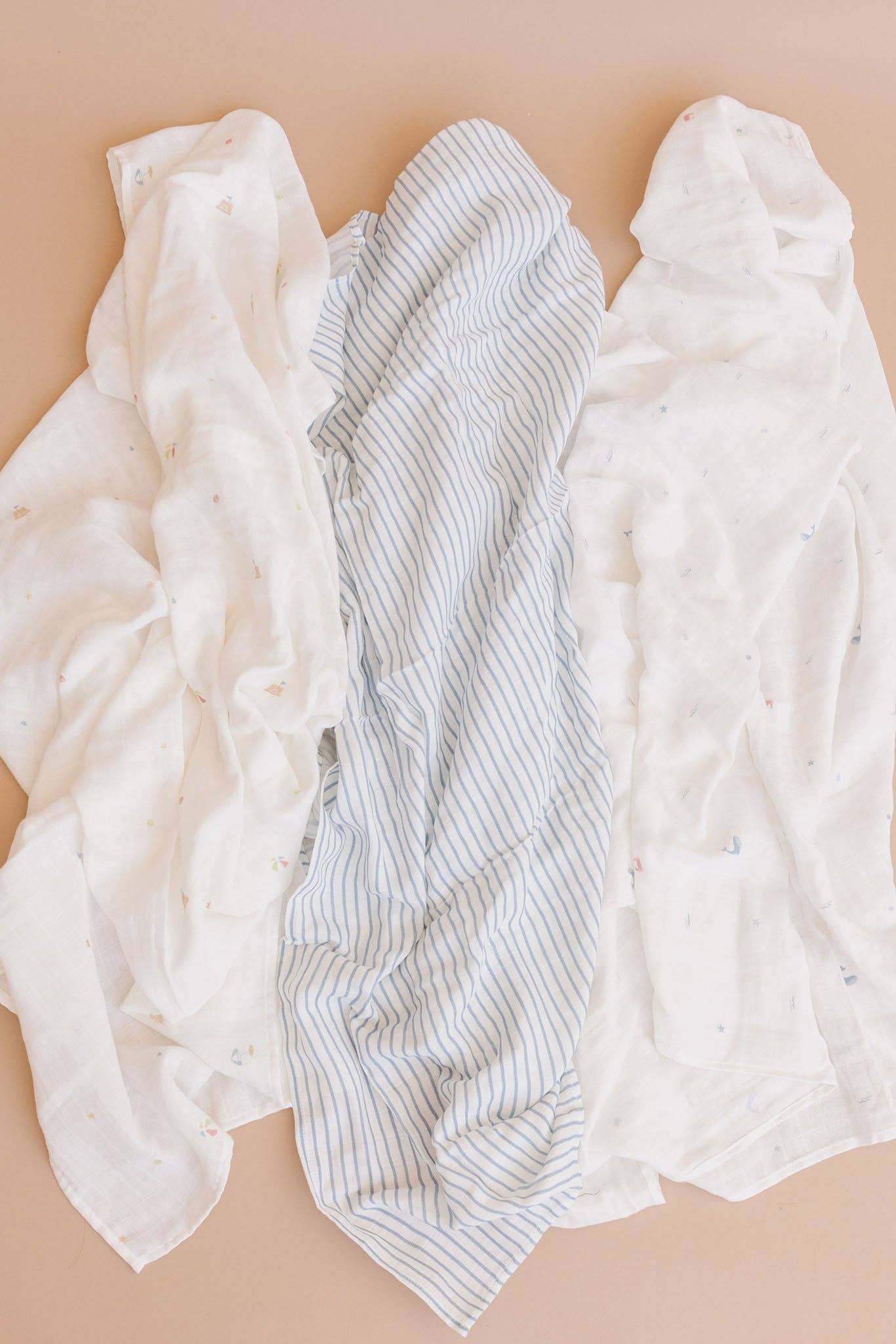 Swaddle Blue Stripe Baby Organic Cotton Muslin Blanket Gift